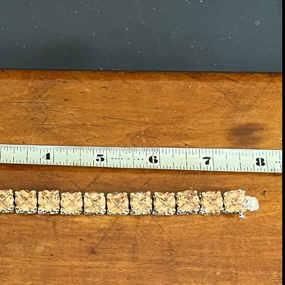 Silver and Citrine Gorgeous Heavy Tennis Bracelet - Picture 3 of 5